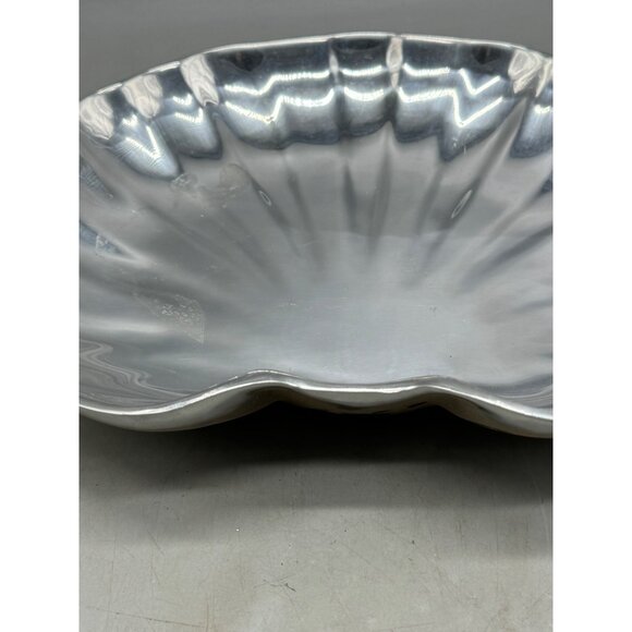 old town imports shell pewter dish tray signed #392379 made Mexico 14x11" READ - Picture 4 of 8